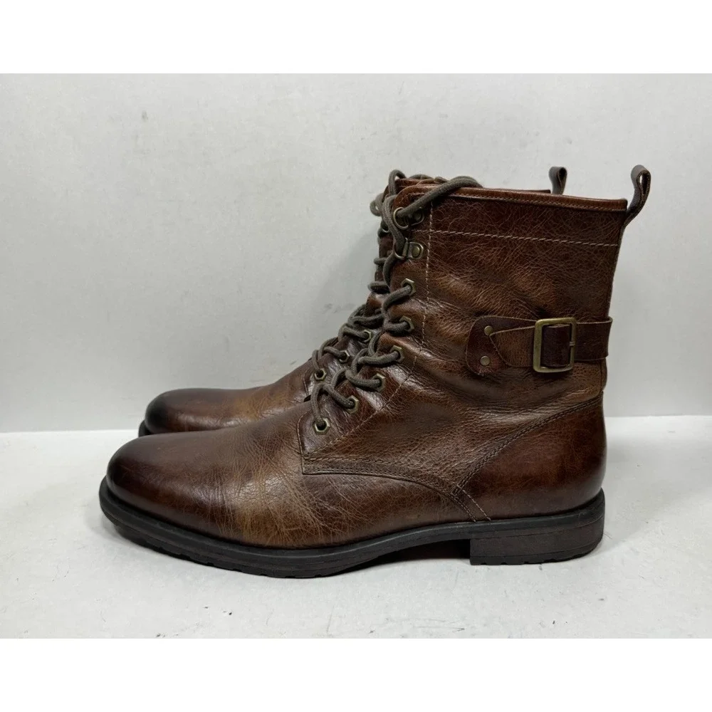 Aston Grey RockCastle Men's Size‎ 13 Distressed Brown Boots Side Zipper